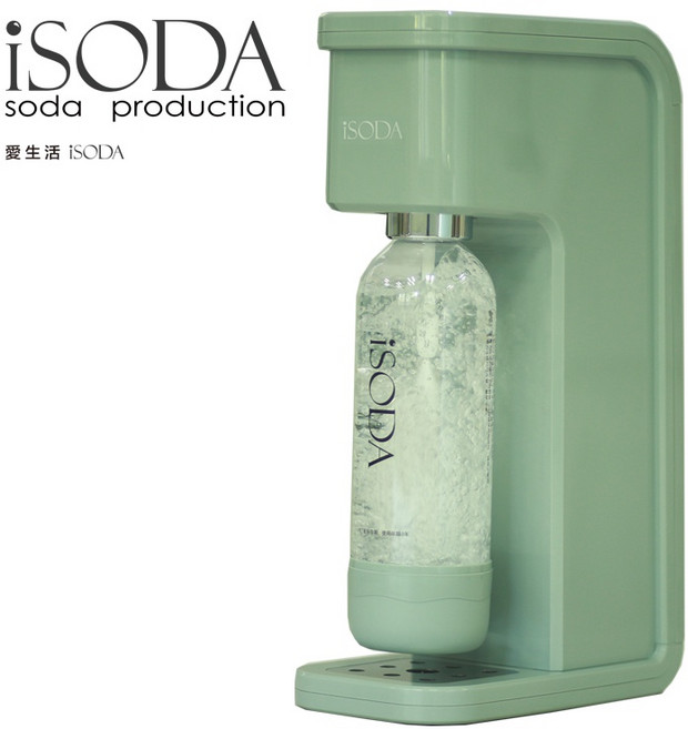 【iSODA】全自動氣泡水機-粉漾綠IS-500G（搭配120L大鋼瓶）免插電 自製氣泡飲 健康又環保, IS-500G