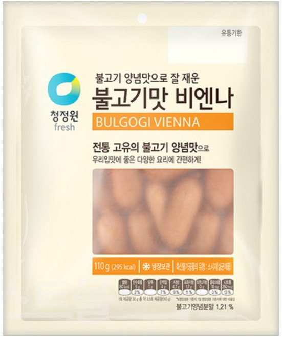 [냉장] 청정원 불고기맛비엔나 110g, 3개
