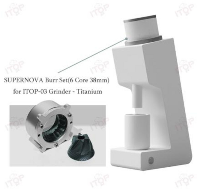 그라인더 연마기 ITOP 03 전기 커피 6 코어 38mm 버 가정용 콩 밀러 VS3 에스프레소 필터용, 없음, 60) White  110V 5060HzAU