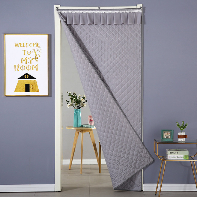 출입문 바람막이 방풍 패딩 커튼 벨크씩커튼 외풍차단, 그레이(100x210cm)