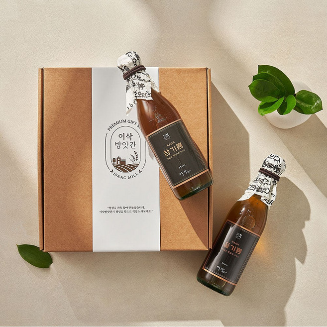 이삭방앗간 저온압착 참기름 + 참기름 350ml 2구 선물세트, 1개