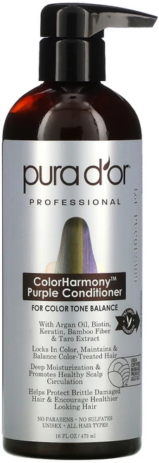 Pura Dor Professional ColorHarmony Purple 컨디셔너 16 fl oz (473 ml), 1개, 473ml - 쿠팡