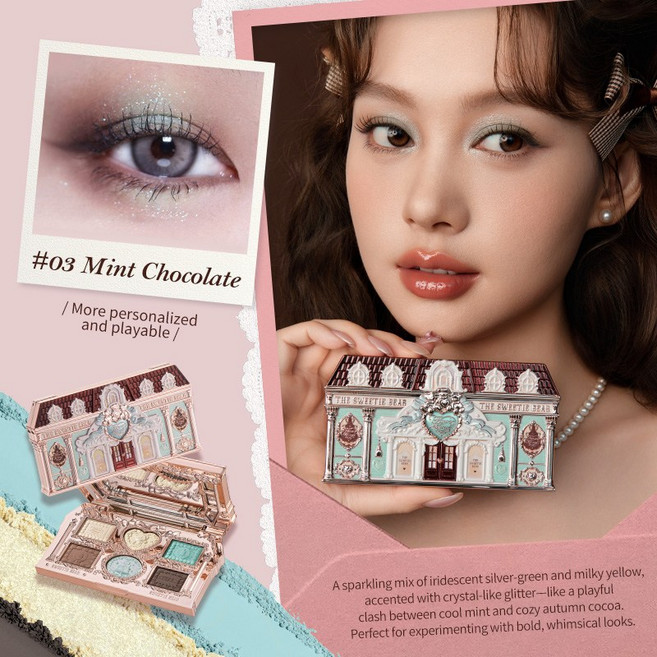 아이섀도우 플라워 노즈 더 스위티 베어 컬렉션 6색 메이크업 팔레트, [02] 03 Mint Chocolate