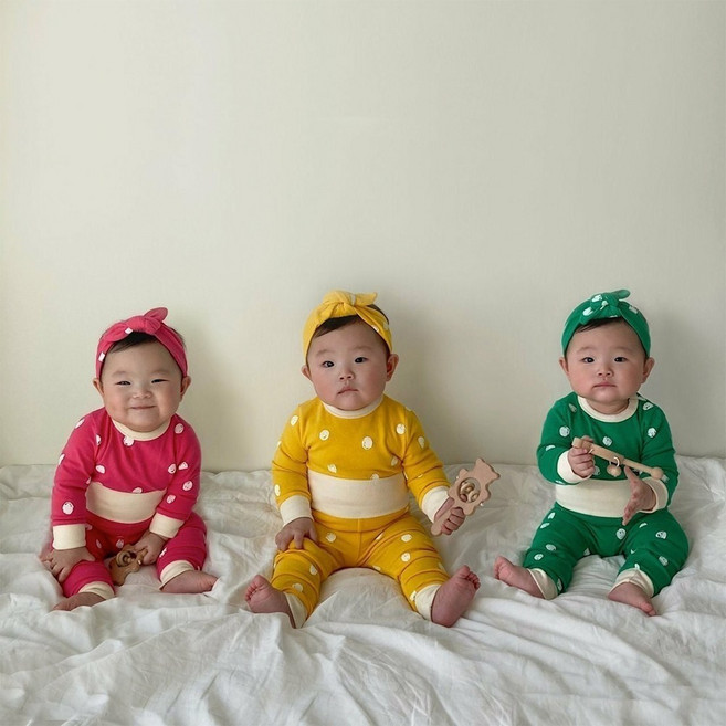 아기 3종 바디수트 백일 돌아기 실내복 조동모임룩