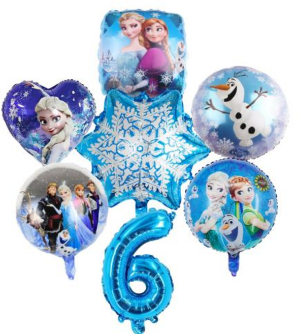 디즈니 냉동 안나 엘사 올라프 생일 파티 장식 공주 테마 풍선 세트 일회용 식기 배너 사탕 상자 냉동, 기타, 59)Balloons - 7pcs