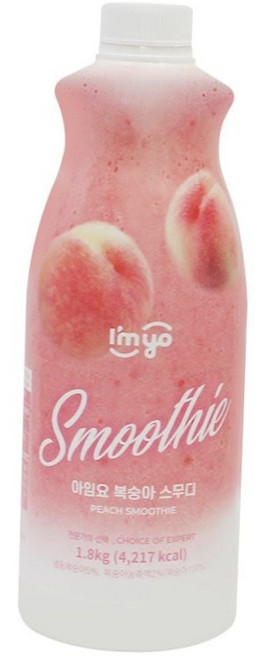 아임요 복숭아 스무디 에이드 베이스 카페 식자재 1.8kg 에이드원액 대용량시럽 카페베이스, 1, 1