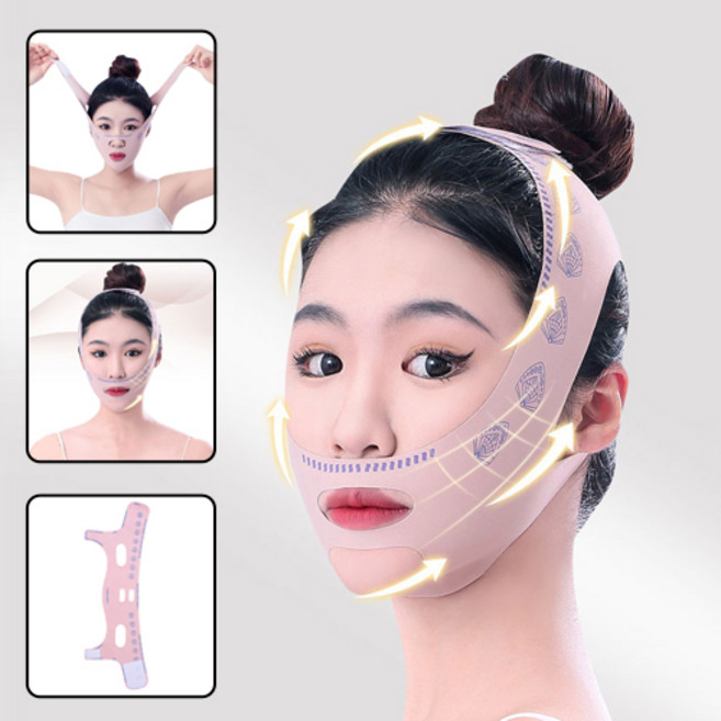 올라이프지 브이라인 얼굴 리프팅 밴드 이중 턱살 관리, 1개, 일반형 핑크