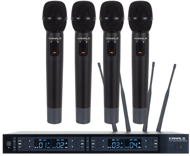카날스 MW-4000 4채널 무선마이크 KANALS MW4000 핸드 4개 세트