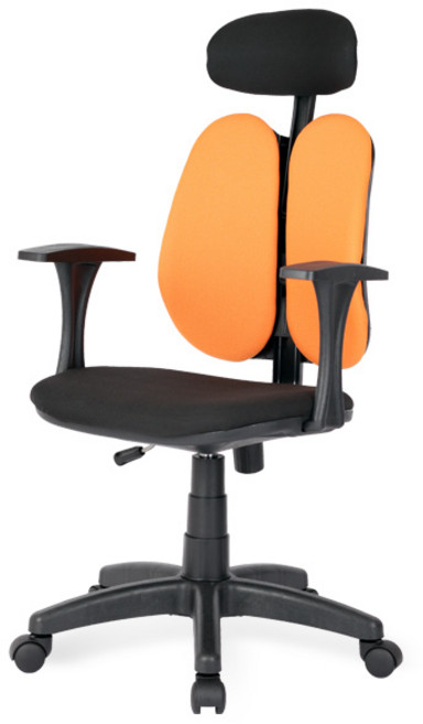 체어포커스 피플B형 헤더형 패브릭원단 사무용의자, 오렌지
