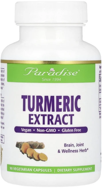 Paradise Herbs 강황 추출물 500mg 베지 캡슐 90정, ParadiseHerbs강황추출물500mg베지캡슐90정, 1개 - 쿠팡