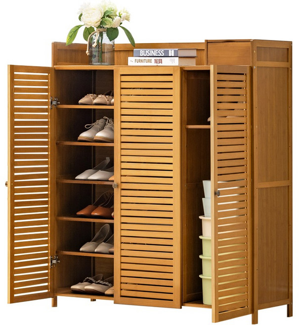 가팡 원목 도어형 신발장 7단 투도어