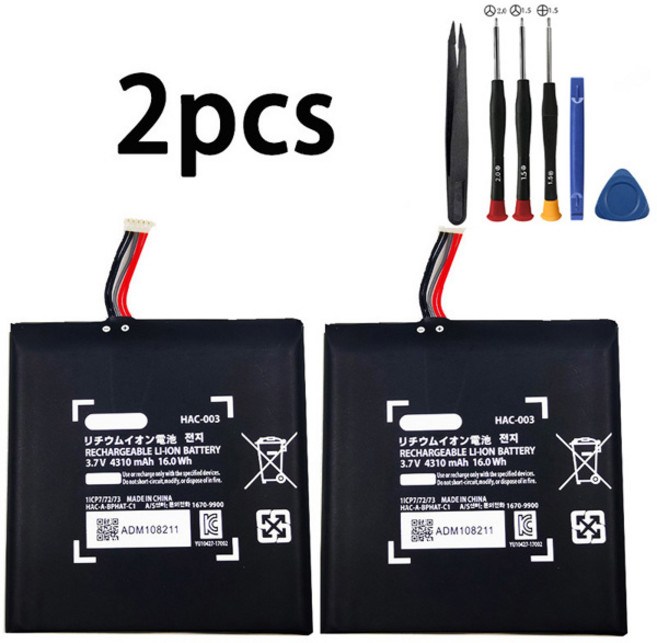 HAC 003 NS 스위치 게임 콘솔 HAC-001 4310mAh 배터리 용 새 HAC-003 HAC003 충전식 배터리, [01] 2PCS
