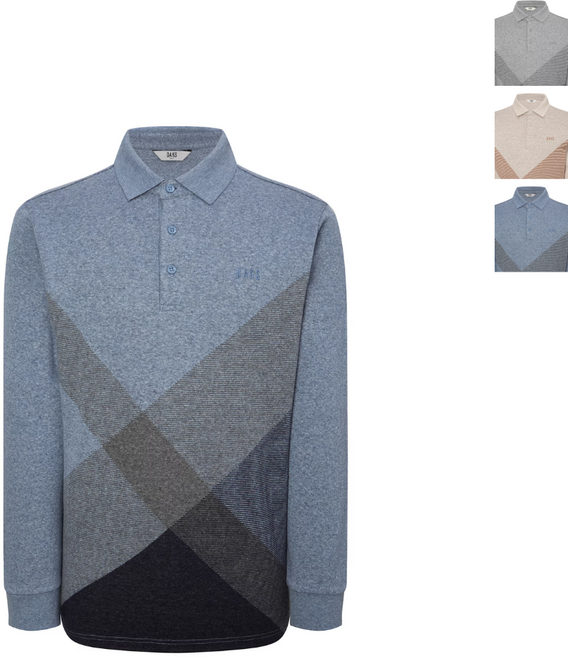 닥스 남성 멜란지 체크 긴팔 폴로티셔츠 의류 골프 중년