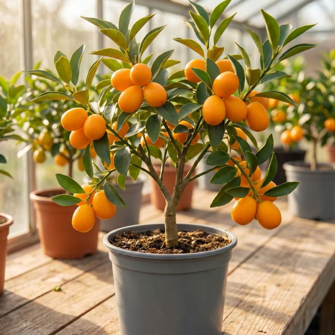 목하원예조경 낑깡 금귤나무 접목묘화분 감귤류결실주 재물운 금전운 행운목식물 가정원예작물, 단일, 1개