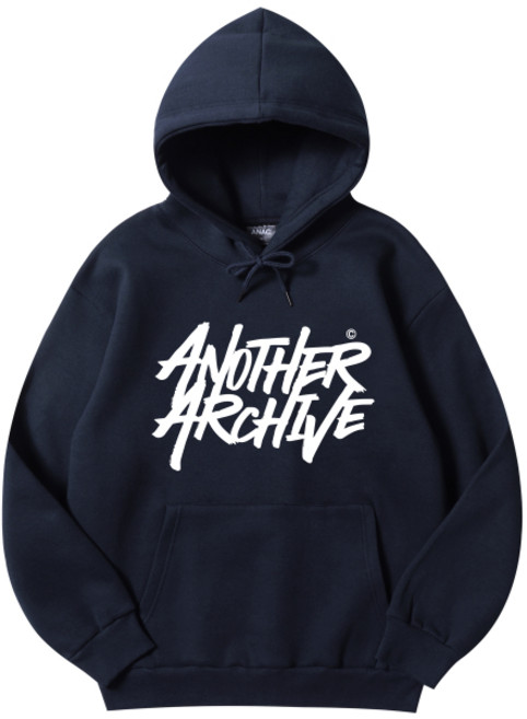 [국내매장판] 어나더 아카이브 후드티 그래피티 로고 후드티_네이비 157598
