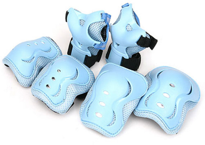 303 보호대세트 유아동 손바닥 무릎 팔꿈치 3종 세트 인라인 보호대 아동용 주니어 성인용 자전거 인라인 스케이트보드 킥보드 보호장비 보호대세트, 블루, 1세트