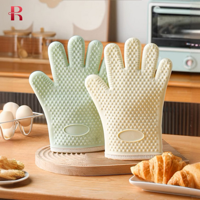 루캔드 두꺼운 실리콘 주방 오븐 장갑, 1세트, 아이보리