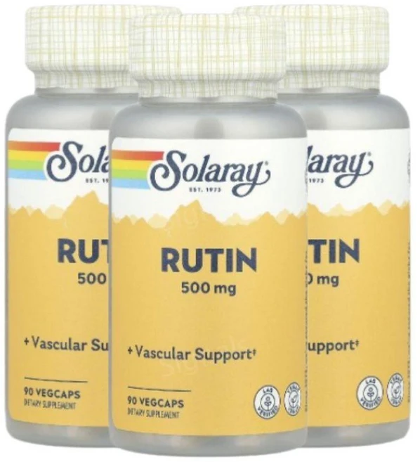 솔라레이 루틴 비타민P 500mg 90캡슐 3개 회화나무추출물 Rutin, 90정 - 쿠팡