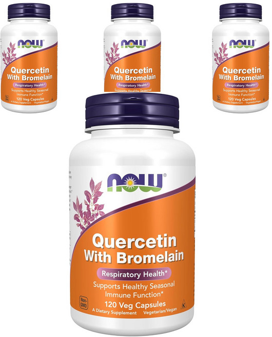 나우푸드 케르세틴 브로멜라인 베지 캡슐, 120정, 4개