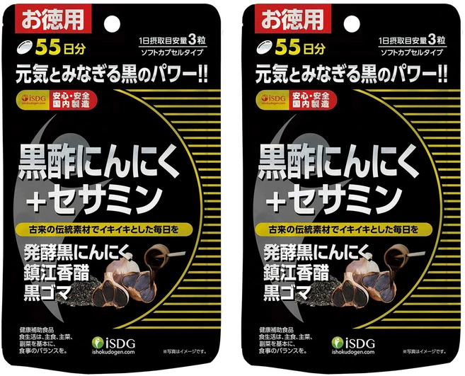 iSDG 흑초에 마늘 + 세사민 소프트 캡슐, 165정, 2개 - 쿠팡
