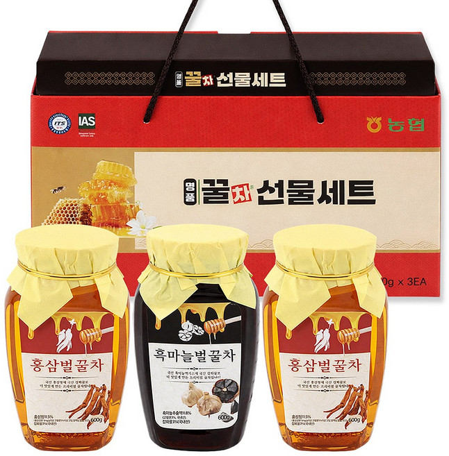 명품 꿀차 선물세트 홍삼 흑마늘 벌꿀차 3P 설 추석 명절 행사 판촉용 건강차, 단품, 1