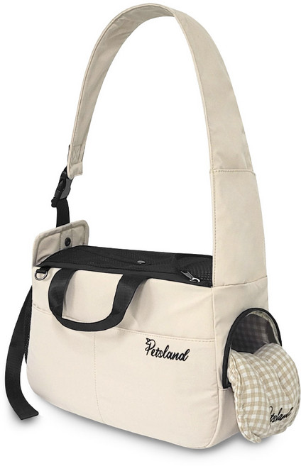 펫츠랜드 펫츠랜드 스너그백 단품 강아지 슬링백 애견 이동가방, 베이지
