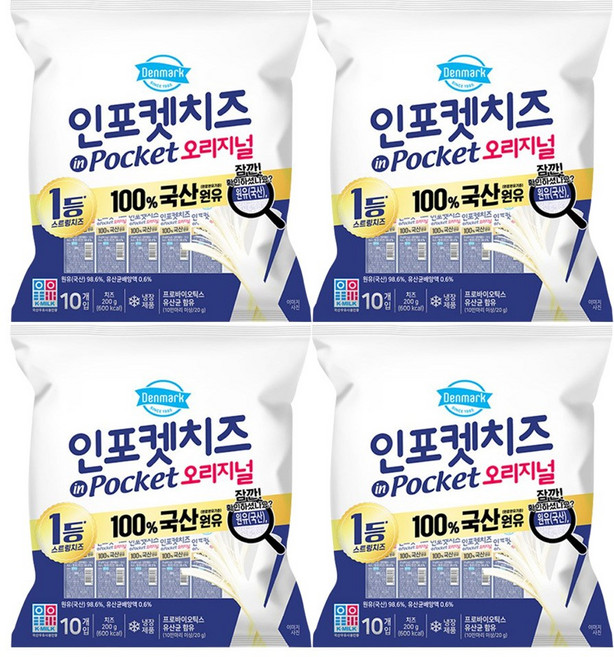 동원 덴마크 인포켓치즈 오리지널, 200g, 4개