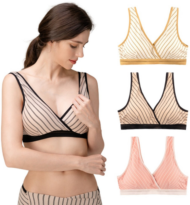 [국내생산] 뉴니끄 면모달 후크랩 임산부 수유브라 스트라이프 모음