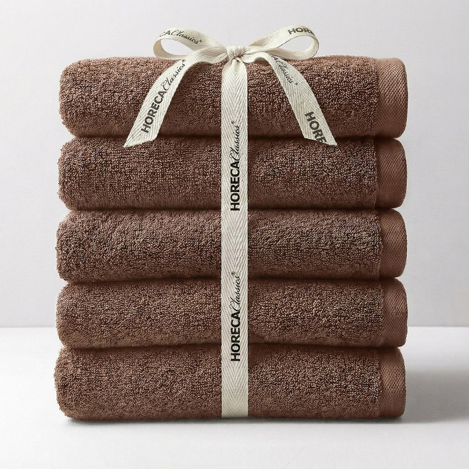 호레카클래식스 호텔수건 고급 40수 페이스타월 수건세트 국내제작 180g, 5개, 코코아브라운