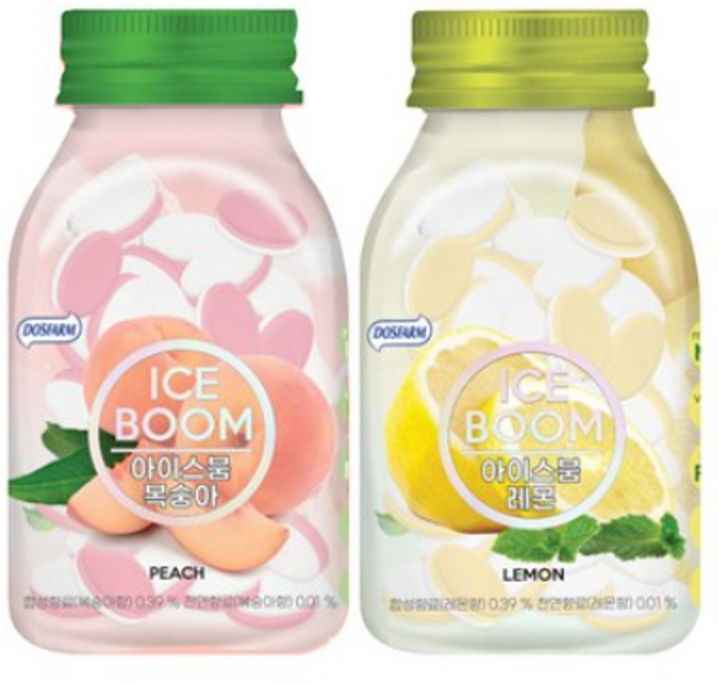 DOSFARM 아이스붐 캔디 레몬향 22g + 복숭아향 22g 세트, 10세트
