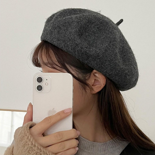 베레모 20color 울 여성 니트 빵모자