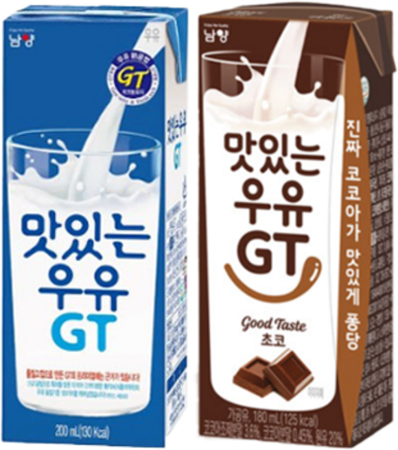 남양 맛있는우유gt (흰우유12+초코우유12) 총24팩, 200ml, 1세트