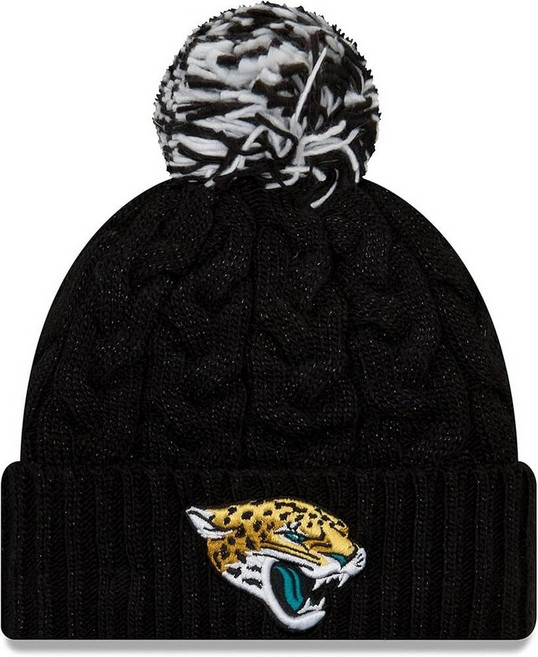 뉴에라 볼캡 New Era 비니 야구모자 스냅백 여성용 NFL 공식 코지 케이블 니트 커프 폼 모자 잭슨빌 재규어스 - 블랙 단일 사이즈 170407