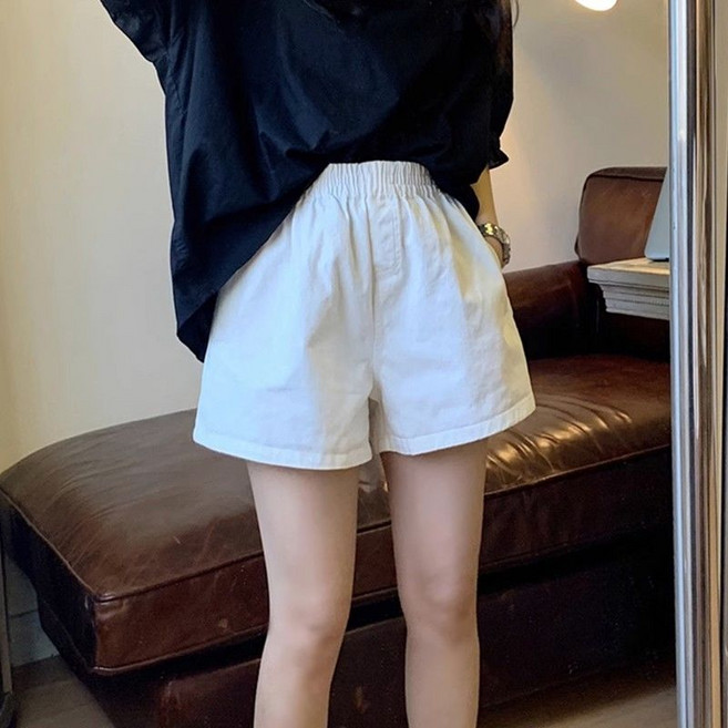 Asure 여성반바지 여름 밴딩 루즈핏 와이드 팬츠