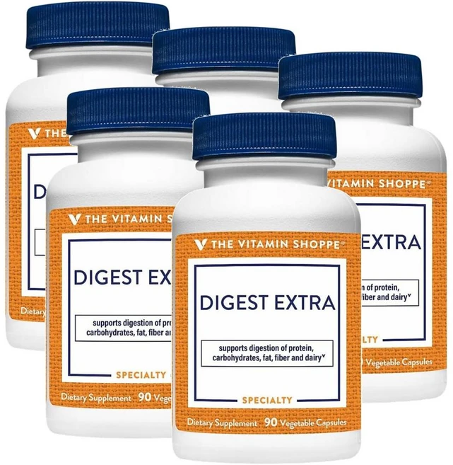 더비타민샵 다이제스트 엑스트라 캡슐 The Vitamin Shoppe Digest Extra Digestive Enzymes, 5개, 90정 - 쿠팡