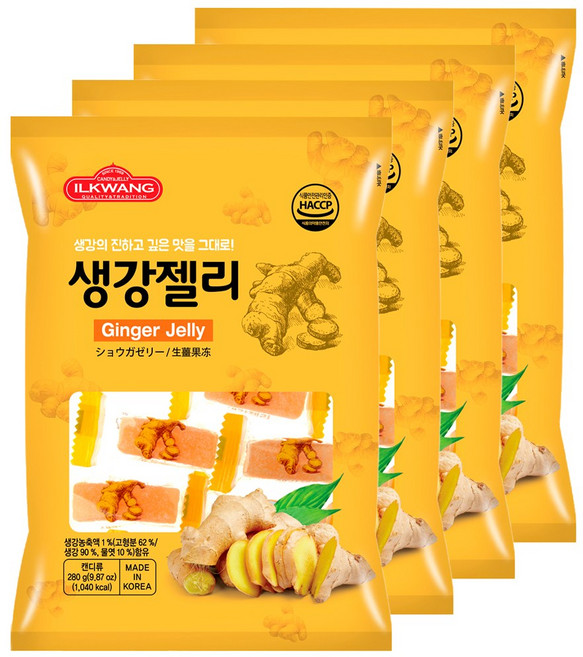 일광제과 생강젤리, 280g, 4개