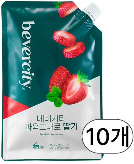 세미 베버시티 과육그대로 딸기 500g, 10개