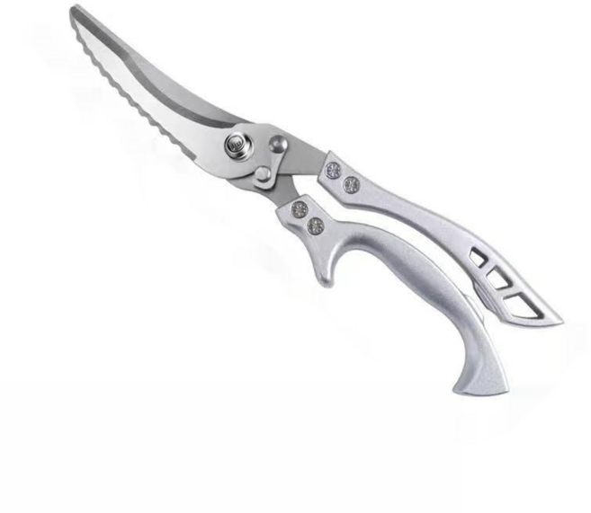 Asure 주방 다용도 가위 스텐 강력가위 닭 오리 생선 뼈 전용가위, 실버, 1개