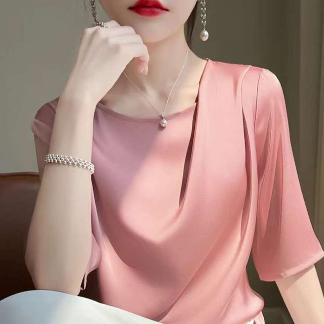 여성 실키 새틴 블라우스 (6종컬러) 봄 여름 데일리 포멀룩 하객 모임 오피스