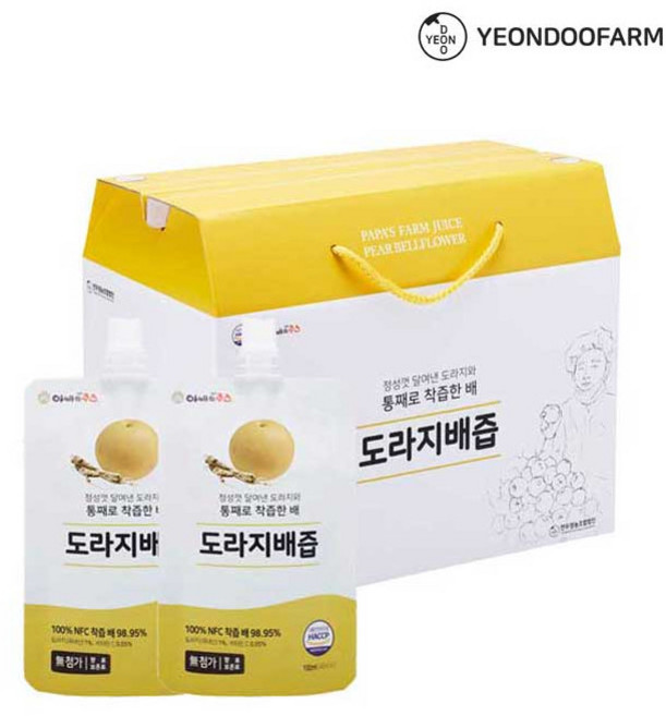 [연두팜] 아빠의주스 도라지배즙 100ml 40개입 한박스, 40개