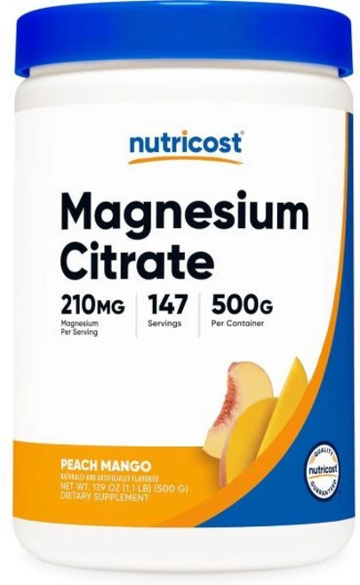 불안 뉴트리코스트 시트르산 마그네슘 분말(피치 망고 500그램), 507.456 g, 1개 - 쿠팡
