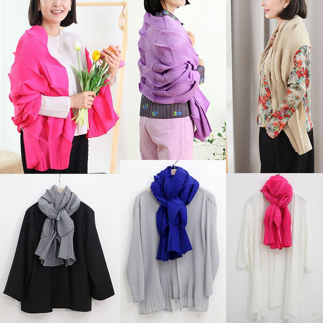 쉬즈마담 A42425 입체조각 플리츠 빅숄 스카프 8컬러