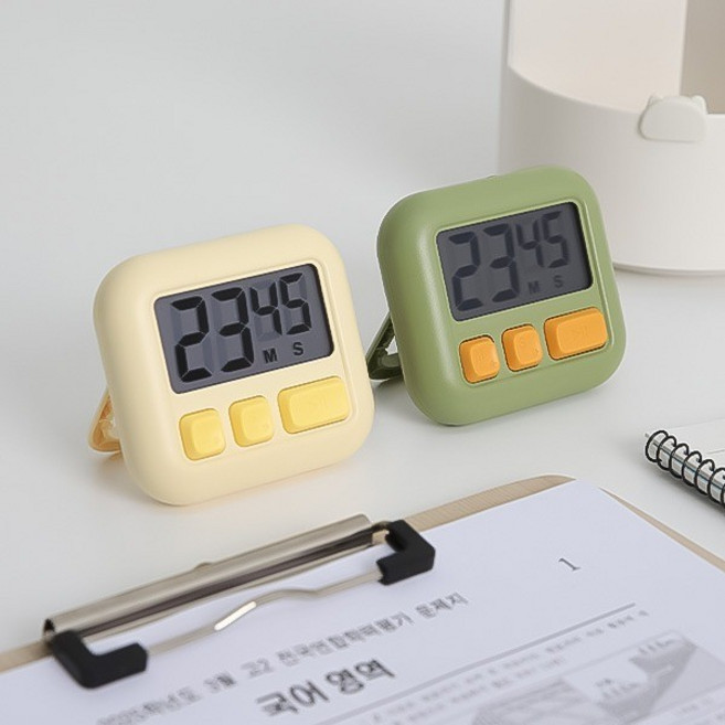 히키스 디지털 타이머 VITA 뽀모도로 집중 무소음 필통속 수험생 쿠킹, 1개, 옐로우