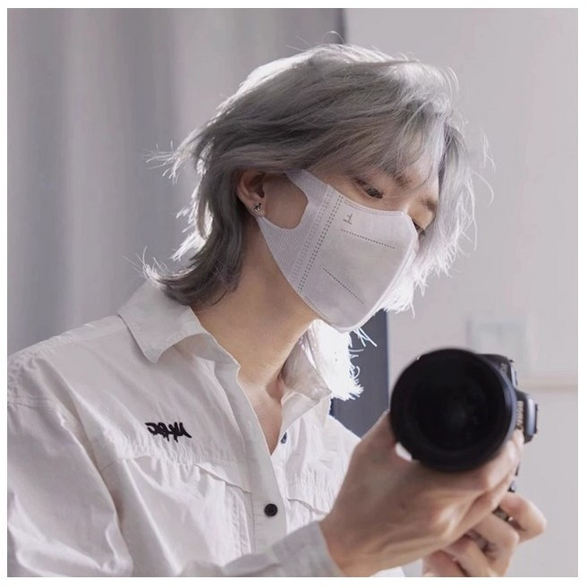 남자 장발 가발 내츄럴 미용 긴머리 코스프레, 1개, 내츄럴 그레이