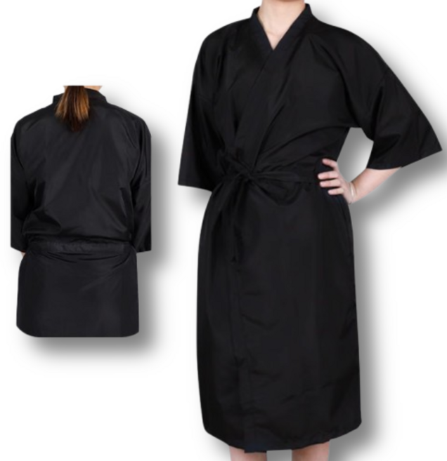 블랭크몰 염색 메이크업 피부관리실 마사지샵 미용실 가운, 1개, 블랙