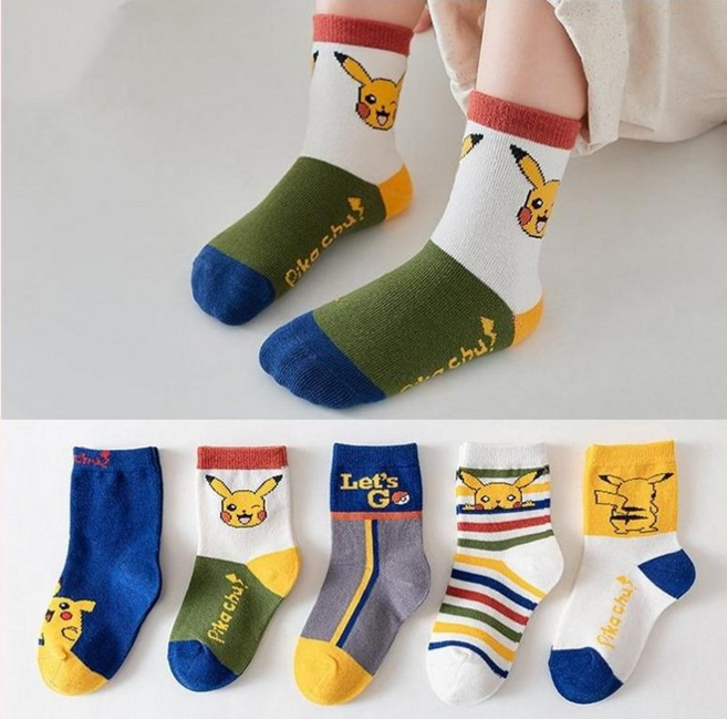 제이셀 F90-1유아남아아동 렛츠고옐로우히어로 아동양말 5켤레 세트