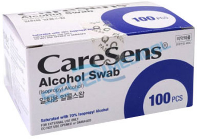 케어센스 일회용 알콜솜 약국 소독솜 개별포장 알콜스왑 100매, 1개