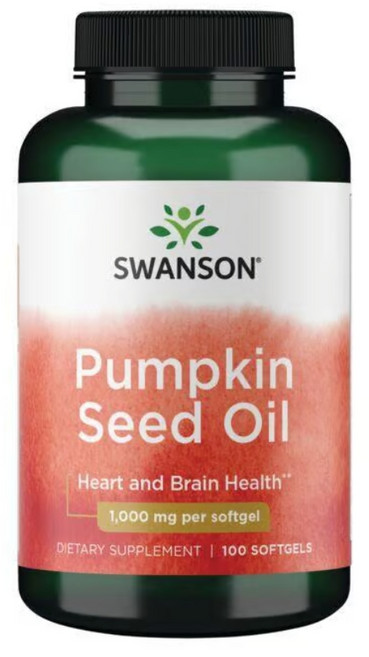 미국 Swanson Pumpkin Seed Oil 호박씨 오일 100캡슐 x 2통, 2개, 100정