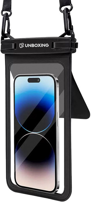 언박싱 IPX8 스마트폰 포켓 분리수납 방수팩, 1개, 블랙