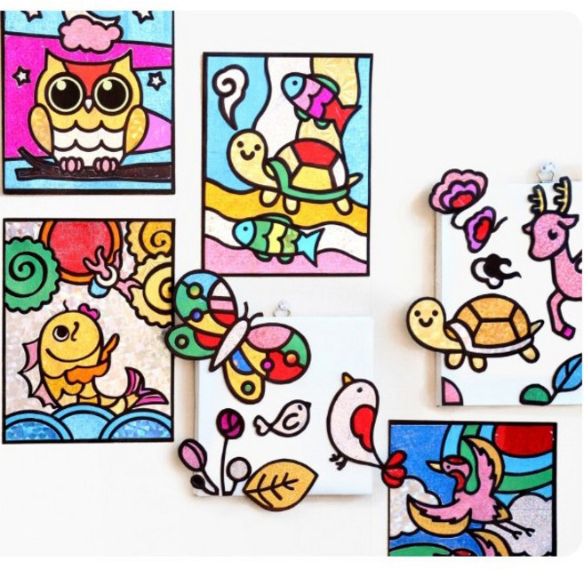 민화샵 포일 아트 세트 만들기 꾸미기 팝아트 동물 캐릭터 크리스마스, 1. 민화 포일아트 (사슴), 1개